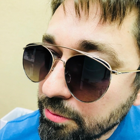 Sunglasses‎ Designer Gold Frame Black Gradient Lens Fashion Stylish Lentes Gafas - Picture 4 of 4